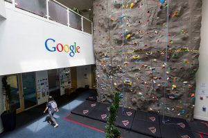 freelance company culture google rock wall
