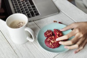 self-care strategies eating at desk