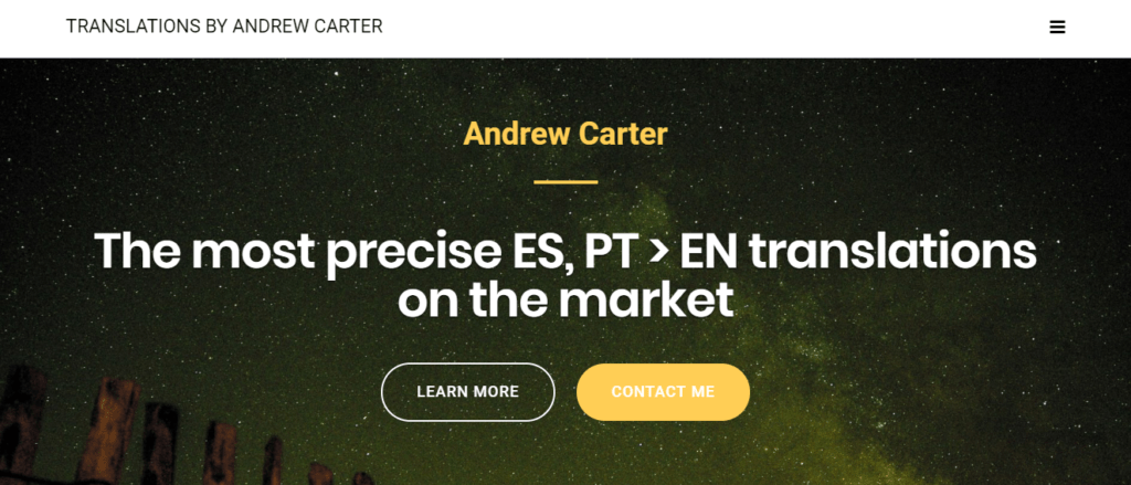 translation portfolio header