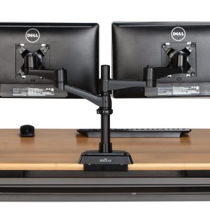 stand up desk dual monitor arm
